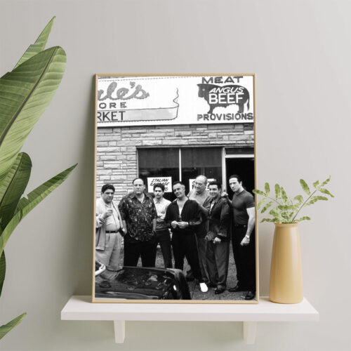 Sopranos TV Show Poster Print, Black & White Canvas Home Wall Art